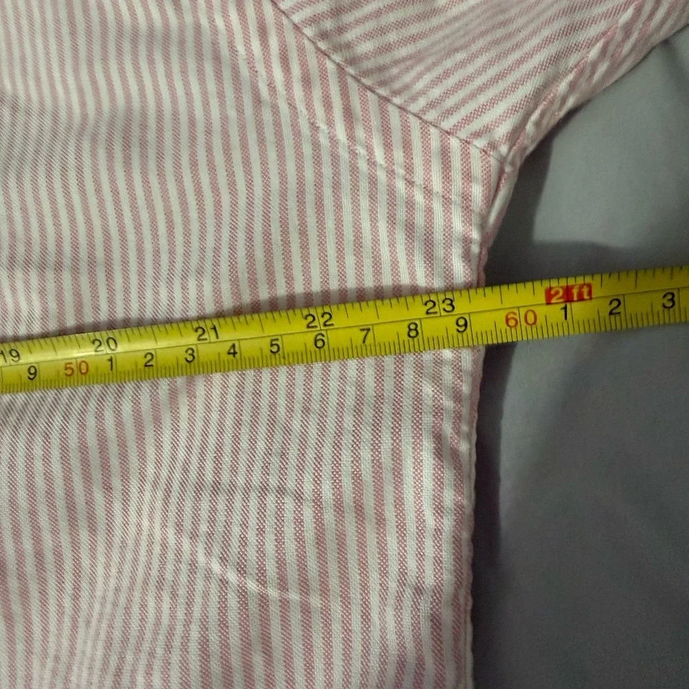 Ralph Lauren sport   Boys Size 16 Pink White Striped Oxford Button Up Shirt